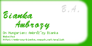 bianka ambrozy business card